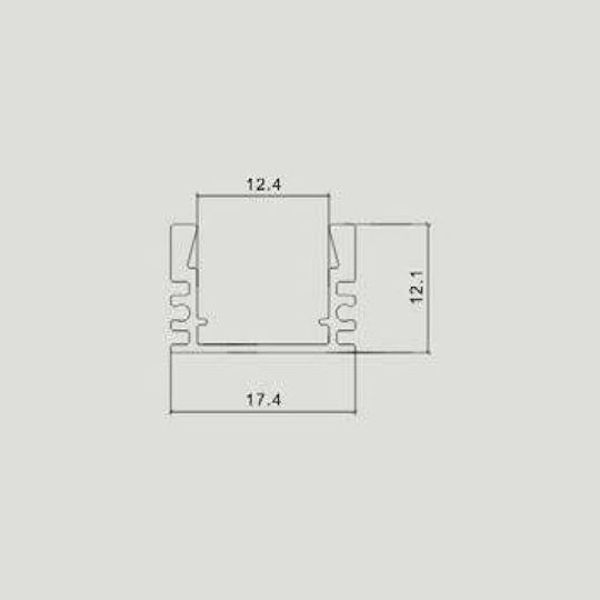 V-TAC Gemauert Aluminiumprofil für LED-Streifen mit Opal Abdeckung 200x1.7x1.2cm