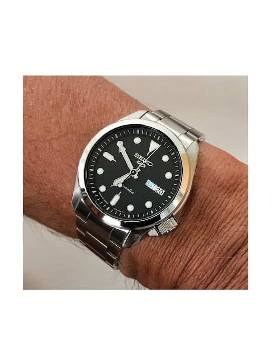 Seiko 5 Sports Men's Watch 40mm Automatic with Silver Metal Bracelet