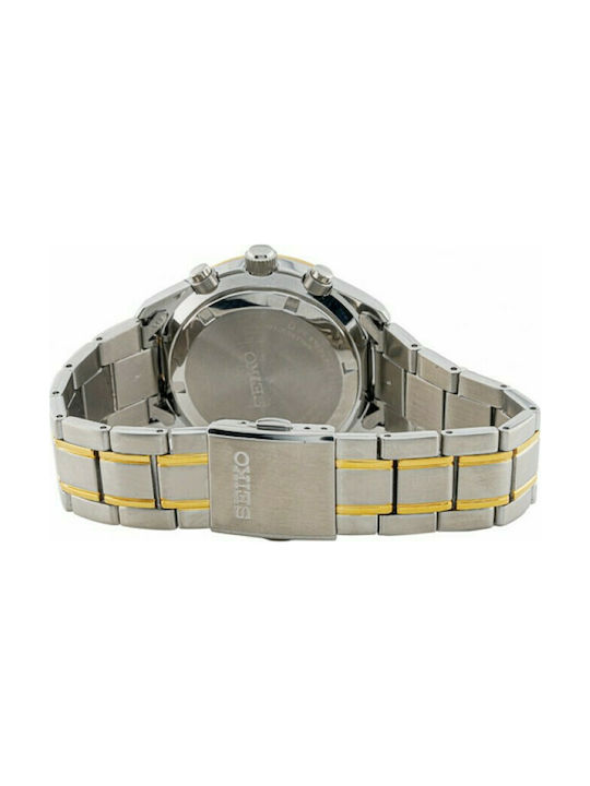 Seiko Watch Chronograph Battery with Silver Metal Bracelet