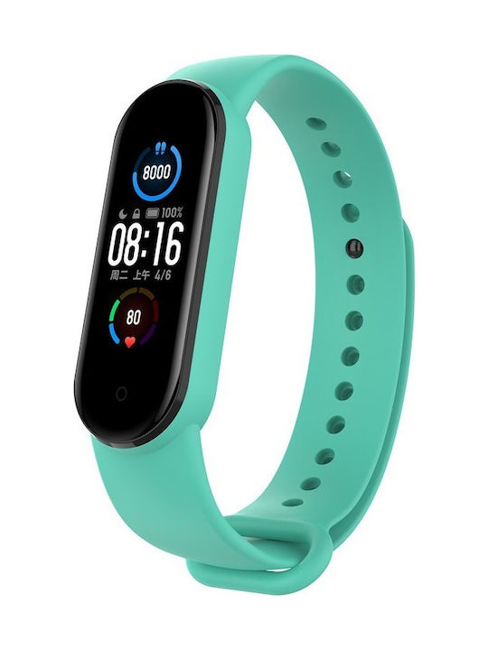 Strap Silicone with Pin Green Open (Mi Smart Band 5/Mi Smart Band 6)