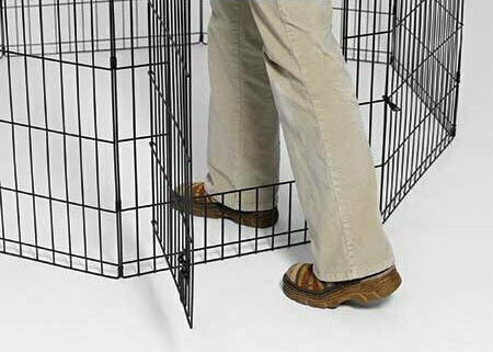 Midwest Foldable Park Dog Octagon Without Bottom 61x122cm. made of Metal in Black Color 61 x 122cm 5sq.m.