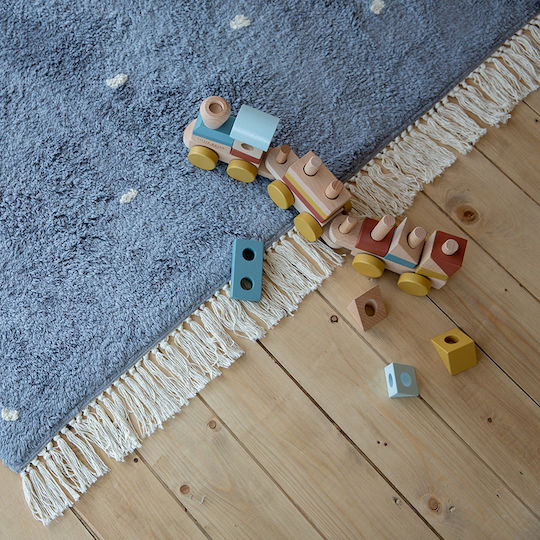 Little Dutch Dot Παιδικό Χαλί Βαμβακερό Pure Blue 120x170cm Little Dutch Dot Παιδικό Χαλί Βαμβακερό Pure Blue 120x170cm