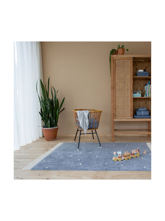 Little Dutch Kids Cotton Rug Dot 120x170cm Pure Blue