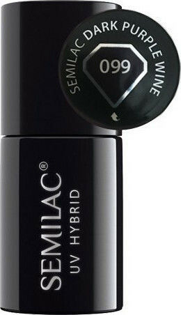 Semilac Classic Ημιμόνιμο Βερνίκι Νυχιών Dark Purple Wine 099 7ml