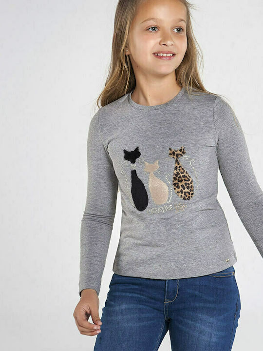 Mayoral Kids Blouse Long Sleeve Gray