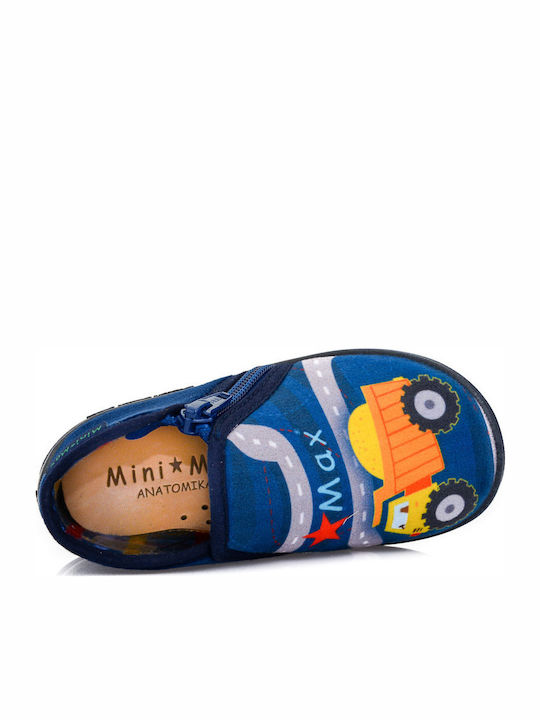 Mini Max Παιδικές Παντόφλες Μποτάκια Ανατομικές για Αγόρι Μπλε Road