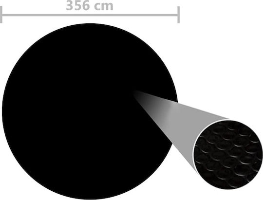 vidaXL Solar Runde Poolabdeckung Runde schwarze Poolabdeckung 356 cm aus Polyethylen Durchmesser 356cm 1Stück