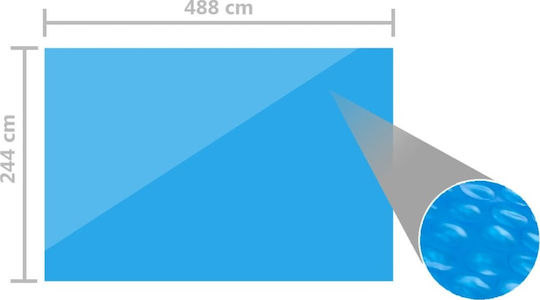 vidaXL Solar Rechteckige Poolabdeckung Poolabdeckung Blau 488x244 cm aus Polyethylen 488x244cm 1Stück