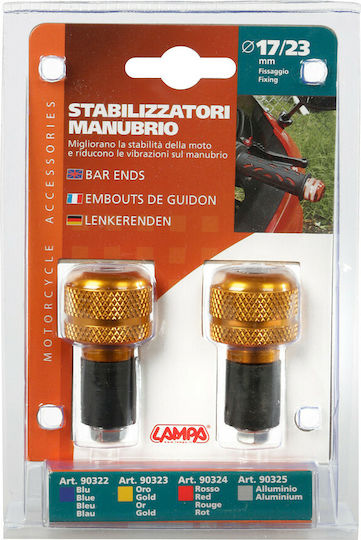 Lampa Motorcycle Handlebar Counterweights SU-4 με Εσωτερική Διάμετρο 17-23mm in Gold Colour 9032.3-LM