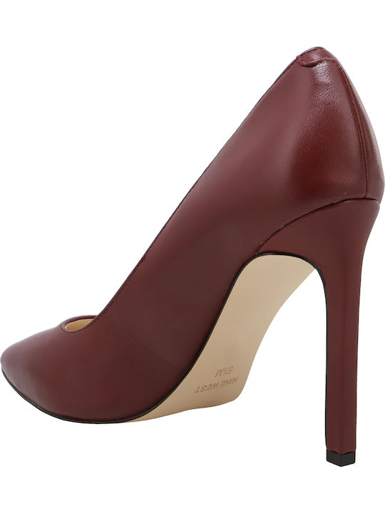 Nine West Tatiana Leder Pumps mit Stiletto-Absatz Burgundisch