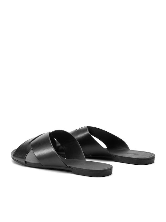 Vagabond Tia Leder Damen Flache Sandalen in Schwarz Farbe