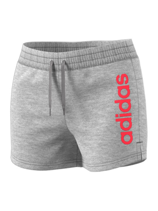 Essentials Linear Logo Women's Terry Sporty Shorts Medium Grey Heather