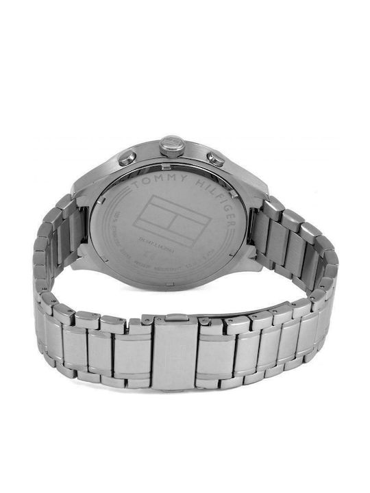 Tommy Hilfiger Gavin Ανδρικό Ρολόι 46mm Χρονογράφος Μπαταρίας με Ασημί Μεταλλικό Μπρασελέ