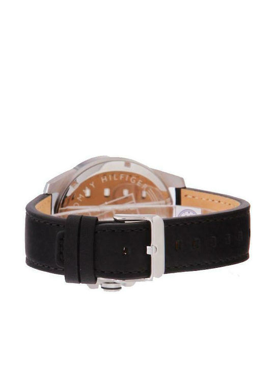 Tommy Hilfiger Decker Men's Watch 45mm Chronograph Battery with Black Leather Strap