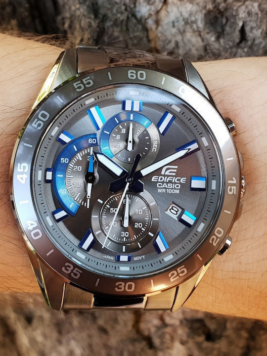 Casio Edifice Ρολόι Μπαταρίας με Μεταλλικό Μπρασελέ Casio Edifice Ρολόι Μπαταρίας με Μεταλλικό Μπρασελέ