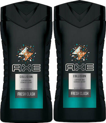 Axe Collision Leather & Cookies Scent Body Wash 2x400ml