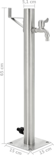 vidaXL Decorative Faucet Garden Stainless Steel Floor Round 65cm 65cmx65cm 45457