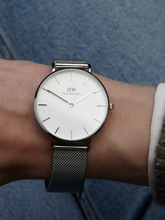 Daniel Wellington Classic Petite Women's Watch with Silver Metal Bracelet