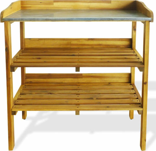 vidaXL Gardening Bench with 2 Shelves Solid Acacia Wood 76x37x92cm 43795 Decorative Workbench Garden Wooden 76cmx37cmx92cm 43795