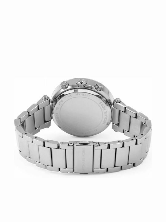 Michael Kors Parker Damen Uhr Chronograph mit Silber Metallarmband