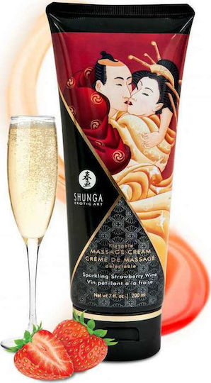 Shunga Kissable Κρέμα για Μασάζ με Άρωμα Sparkling Strawberry Wine 200ml