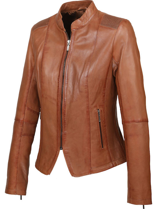 Leather jacket ESTET ABIGAIL Taba leather jacket