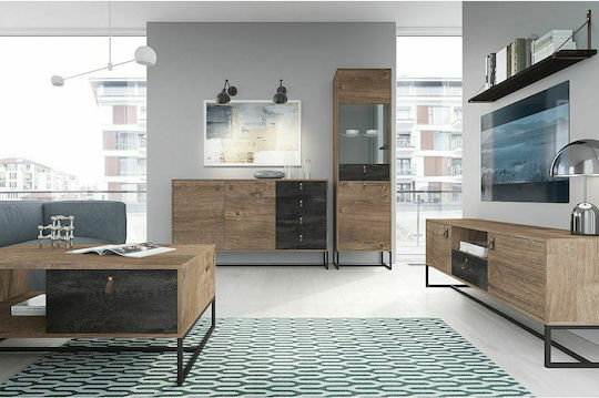 Μπουφές Dark mit Schubladen Walnut 153x40x89cm