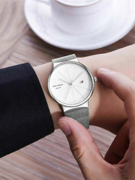 Mini Focus Damen Uhr mit Silber Metallarmband