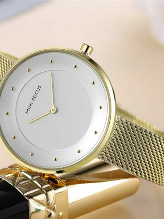 Mini Focus Women's Watch with Gold Metal Bracelet