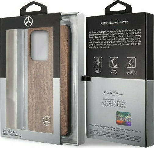 Mercedes-Benz Wood Cover Задна корица Дърво Кафяв (Galaxy S20 Ultra)