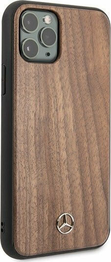 Mercedes-Benz Wood Line Back Cover Lemn Maro (iPhone 11 Pro)