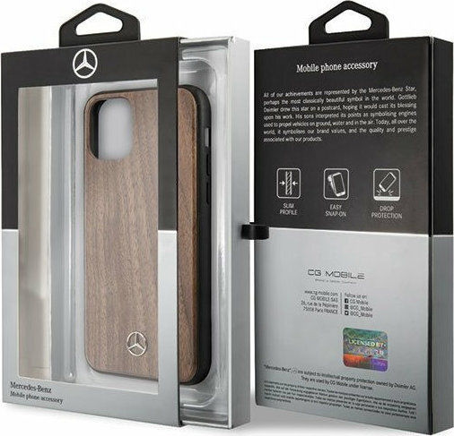 Mercedes-Benz Wood Line Back Cover Lemn Maro (iPhone 11 Pro)