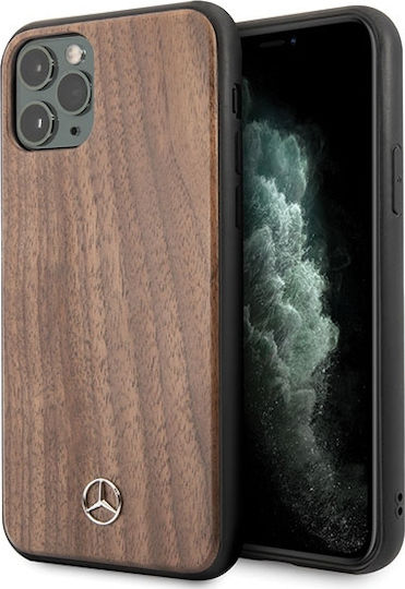 Mercedes-Benz Wood Line Back Cover Lemn Maro (iPhone 11 Pro)