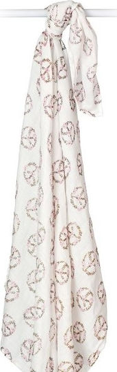 Lulujo Peace Muslin Swaddle Wrap Multicolour 120x120cm.