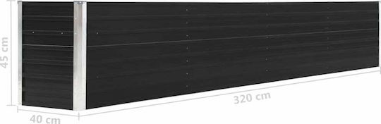 vidaXL Blumenkasten Metallisch Gray 320x40x45cm.
