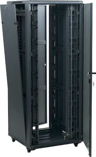 Central С крака Рак кабинет 47U с 2 врати 80x80x229см Черен 4000 4 800 47/C