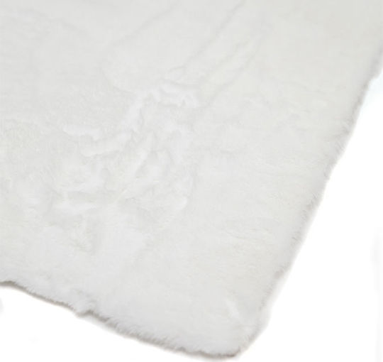 Royal Carpet Bunny Αντιολισθητικό Χαλί Ορθογώνιο Shaggy Γούνινο White 67x140cm