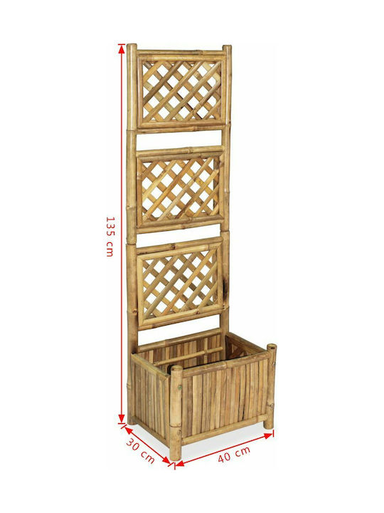 vidaXL Кутия за саксии Бамбук Кафяв 40x30x135см.