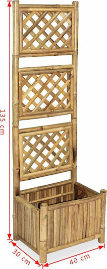 vidaXL Кутия за саксии Бамбук Кафяв 40x30x135см.