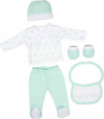 Don Algodon Newborn Clothing Set Estrella for Boy Green for 0-6 months 5pcs