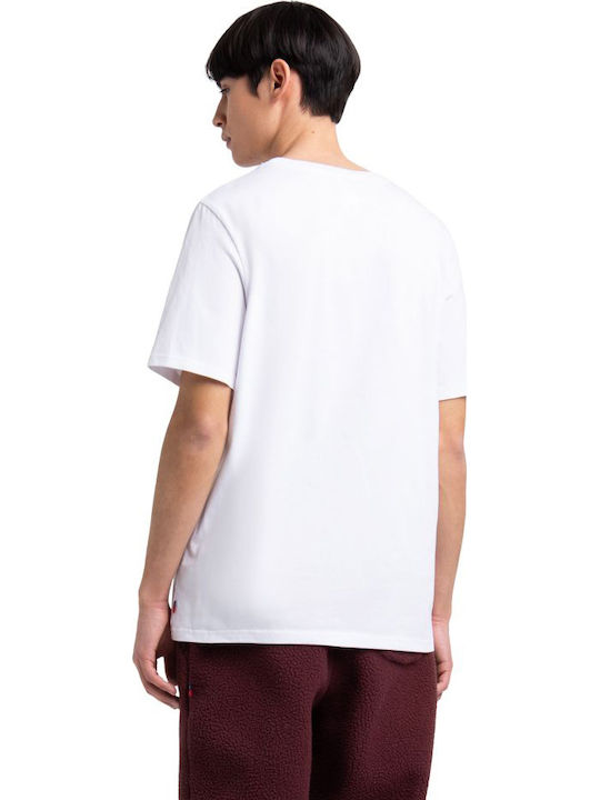 Herschel Stacked Chest T-shirt Bărbătesc cu Mânecă Scurtă Alb