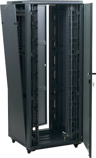 Central Επιδαπέδια Rack Cabinet 37U με 2 Διάτρητες Πόρτες 60x100x185cm Black 9900369637/C2