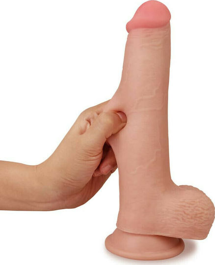 Lovetoy Dildo realist cu Testicule și Ventuză Carne 21cm