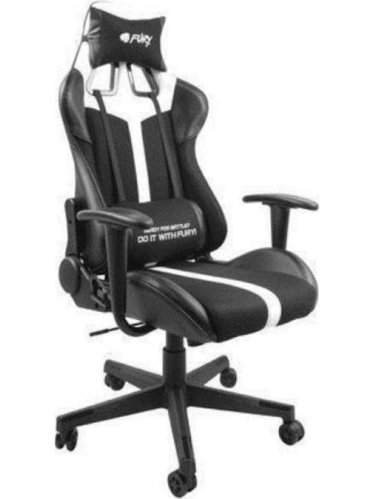 Natec Fury Avenger XL Καρέκλα Gaming Δερματίνης Μαύρο/Λευκό