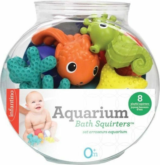 Infantino Aquarium Bath Squirters Water Faces for 0++ Months 8pcs
