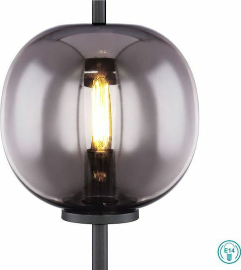 Globo Lighting Blacky Metal Table Lamp for Socket E14 with Transparent Shade and Black Base