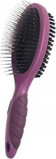 Rosewood Sided Brush Medium for Misc Hair Lengths Double Sided for Coat Grooming Burgundy