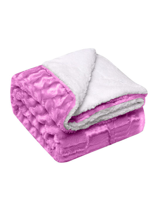 Oxford Home BL-004 Decke Sherpa Vlies Doppel 200x240cm. Purple