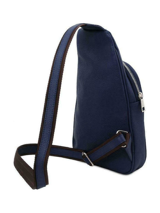 Albert Leather Men's Sling Bag Navy Blue