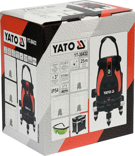 Yato Autonivelant Liniar Nivelă Laser Fascicul Verde 3.7V cu Domeniu de Lucru 25m